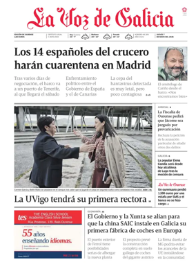 Cover of La Voz de Galicia (Ourense)