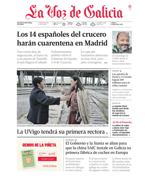 Cover of La Voz de Galicia (Pontevedra)