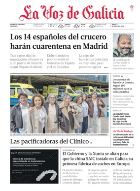 Cover of La Voz de Galicia (Santiago)