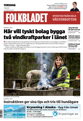Cover of Folkbladet Vasterbotten