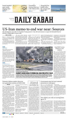 Cover of Daily Sabah (Turkey)