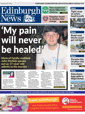 Cover of Edinburgh Evening News