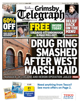 Cover of Grimsby Telegraph