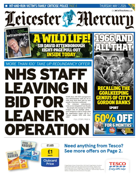 Cover of Leicester Mercury
