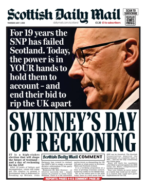 Cover of Scottish Daily Mail