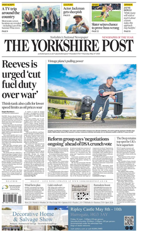 Cover of Yorkshire Post