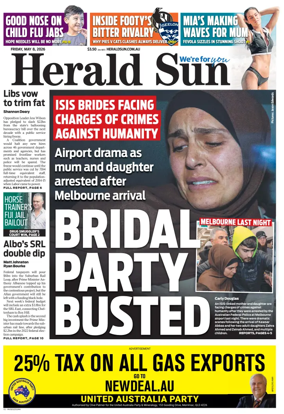 Cover of Herald Sun