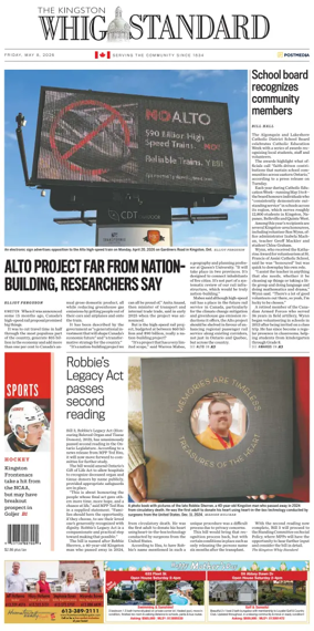 Cover of Kingston Whig-Standard