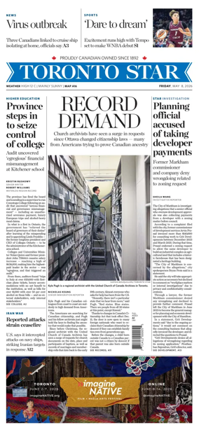 Cover of Toronto Star