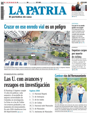 Cover of La Patria (Colombia)