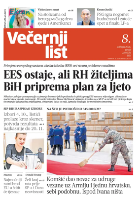 Cover of Vecernji list BiH