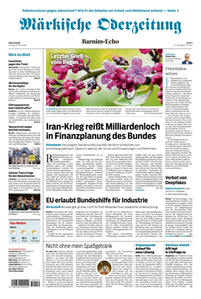 Cover of Markische Oderzeitung Eberswalde