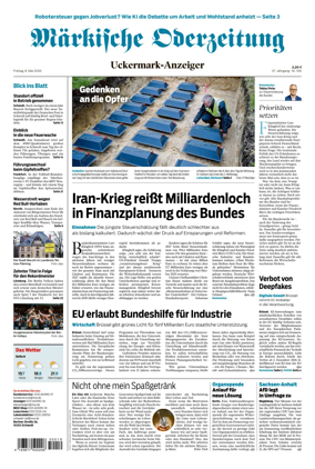 Cover of Markische Oderzeitung Uckermarkanzeiger