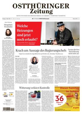 Cover of Ostthuringer Zeitung (Posneck)