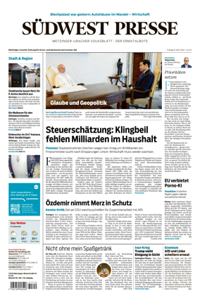 Cover of Sudwest Presse - Metzinger Uracher Volksblatt - Der Ermstalbote