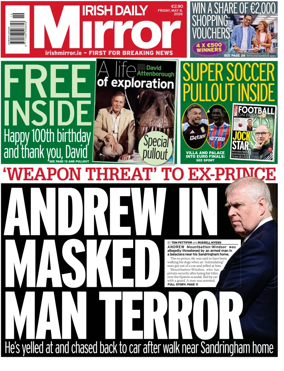 Cover of Irish Daily Mirror