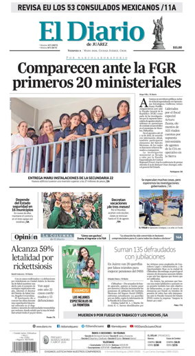 Cover of El Diario de Juarez