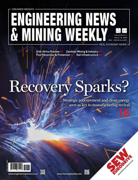 Cover of Engineering News and Mining Weekly