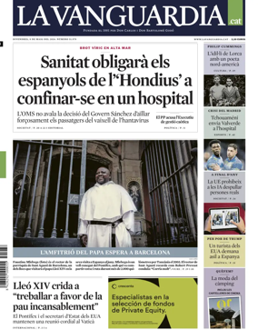 Cover of La Vanguardia (Catalonia - 1st edition)