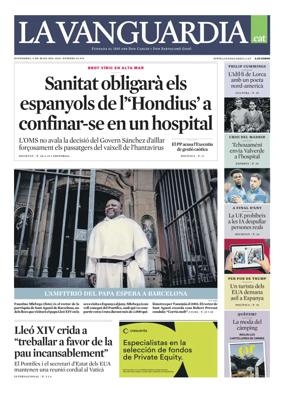 Cover of La Vanguardia (Catala)