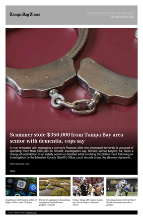 Cover of Tampa Bay Times TFP