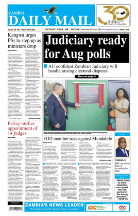 Cover of Zambia Daily Mail