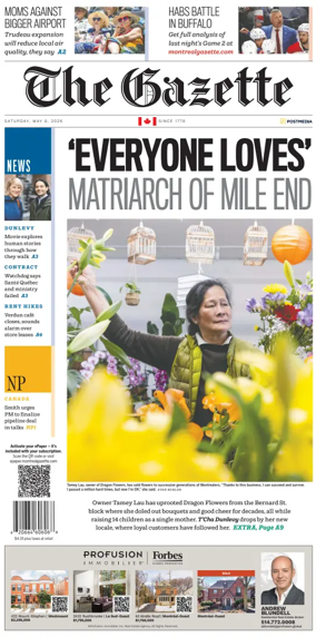 Cover of Montreal Gazette