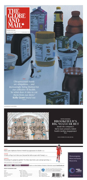 Cover of The Globe and Mail (Prairie Edition)