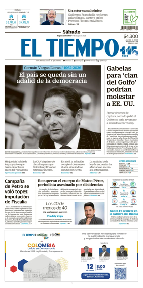 Cover of El Tiempo (Bogota)