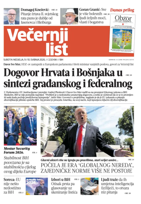 Cover of Vecernji list BiH