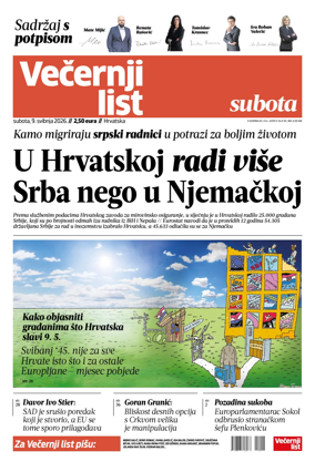 Cover of Vecernji list - Hrvatska
