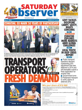 Cover of Saturday Observer (Eswatini)
