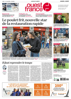 Cover of Ouest France (Angers / Segre)