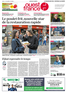 Cover of Ouest France (La Roche-sur-Yon - Fontenay-le-Comte)