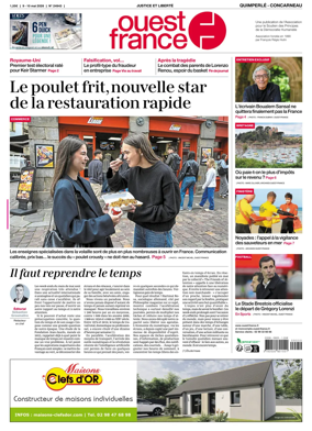 Cover of Ouest-France (Quimperle Concarneau)