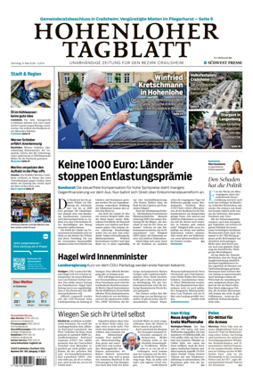 Cover of Hohenloher Tagblatt