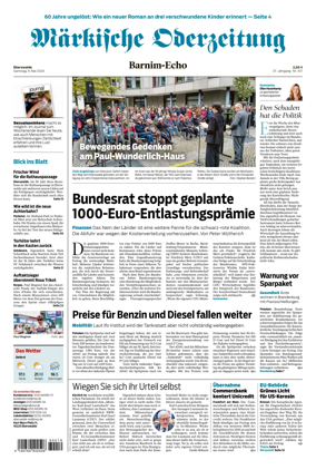 Cover of Markische Oderzeitung Eberswalde