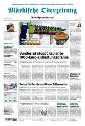 Cover of Markische Oderzeitung Eisenhuttenstadt