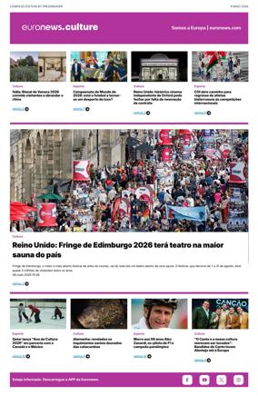 Cover of Euronews Culture and Sport (Portuguese)