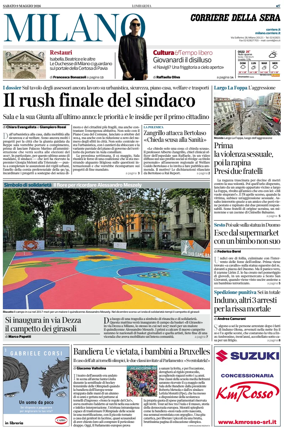 Cover of Corriere della Sera (Milano)