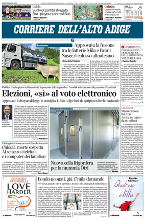 Cover of Corriere dell'Alto Adige