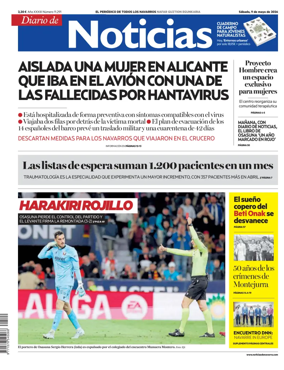 Cover of Diario de Noticias (Spain)