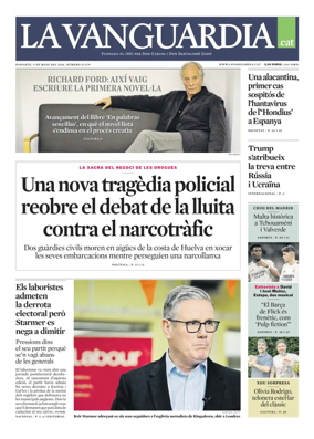 Cover of La Vanguardia (Catala)