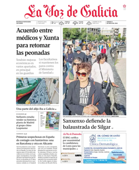 Cover of La Voz de Galicia (Pontevedra)