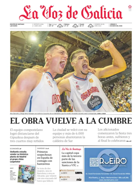 Cover of La Voz de Galicia (Santiago)
