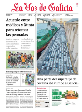 Cover of La Voz de Galicia (Vigo)
