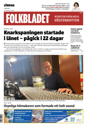 Cover of Folkbladet Vasterbotten