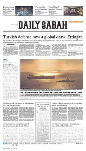 Cover of Daily Sabah (Turkey)