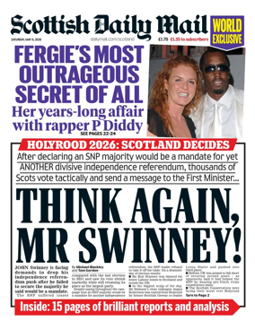 Cover of Scottish Daily Mail