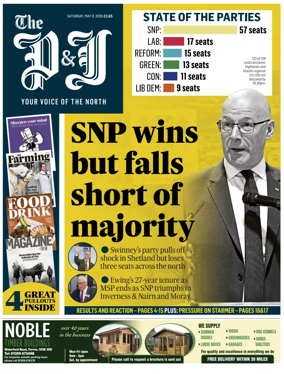 Cover of The Press and Journal (Inverness Highlands and Islands)